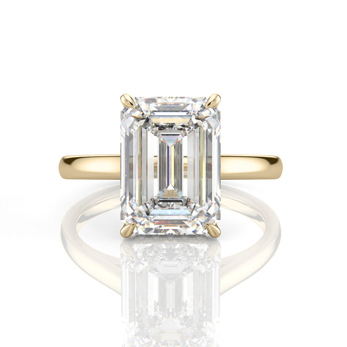 Inel de Logodnă – Moissanite Emerald Hidden Halo