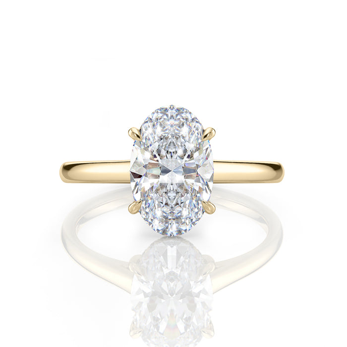 Inel de Logodnă – Moissanite Oval Hidden Halo