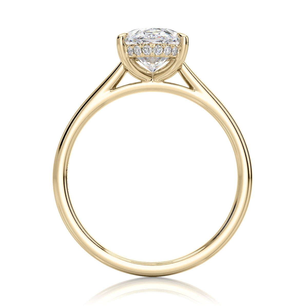 Inel de Logodnă – Moissanite Oval Hidden Halo