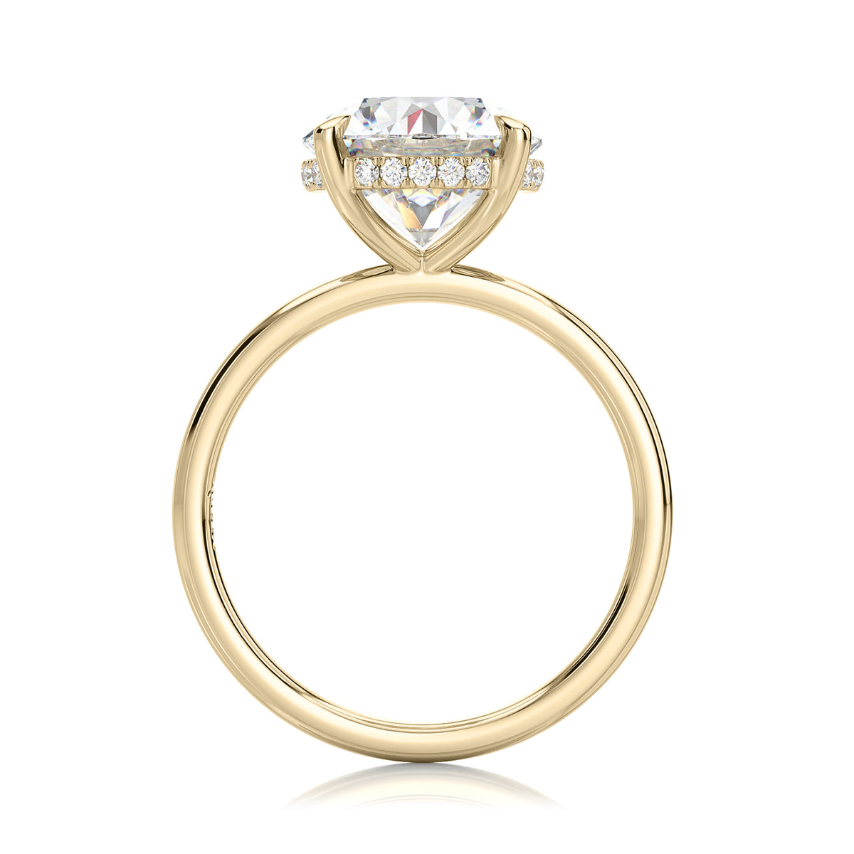 Inel de Logodnă – Moissanite Rotund Hidden Halo