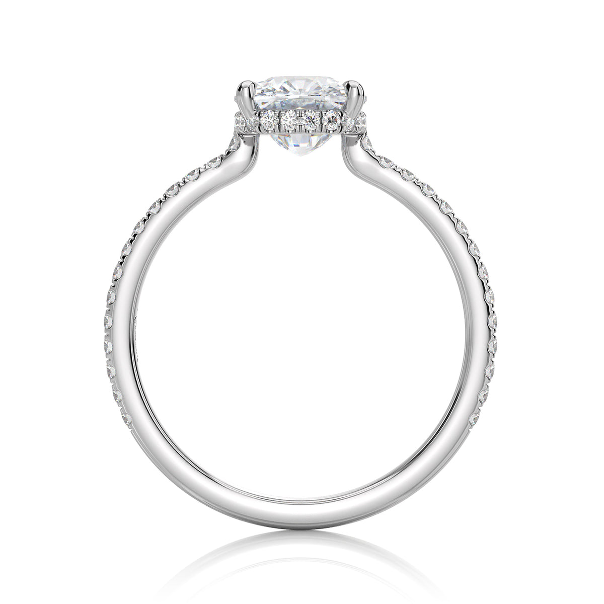 Inel de Logodnă – Diamant de Laborator Cushion Pave