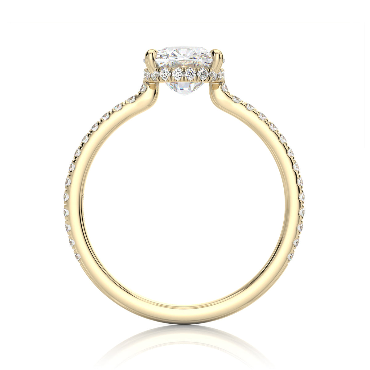 Inel de Logodnă – Moissanite Cushion Pave