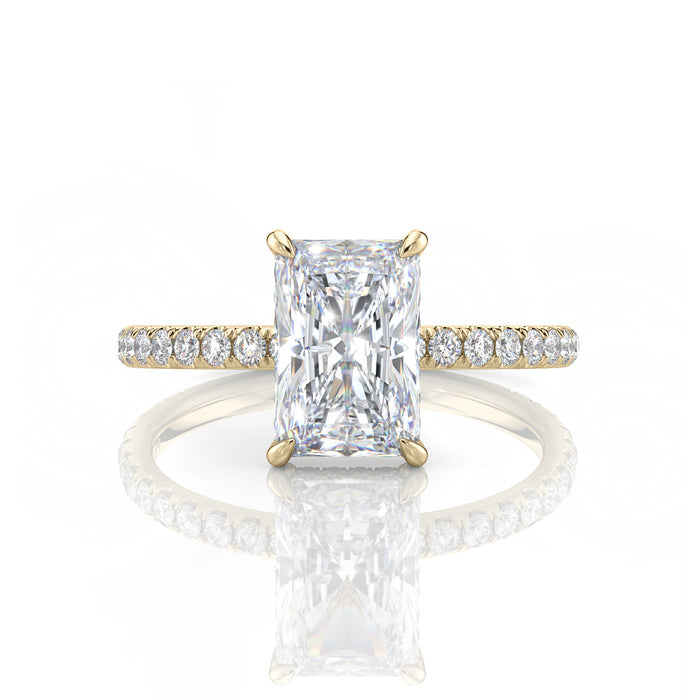 Inel de Logodnă – Moissanite Radiant Pave