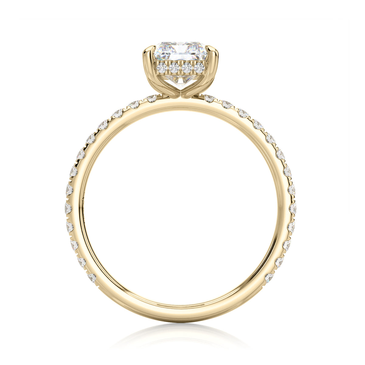 Inel de Logodnă – Moissanite Radiant Pave