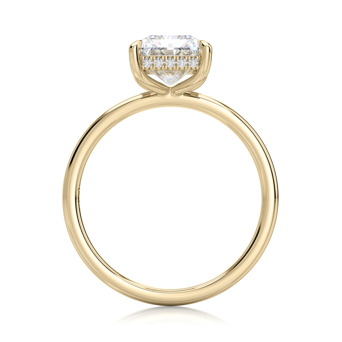 Inel de Logodnă – Moissanite Radiant Hidden Halo