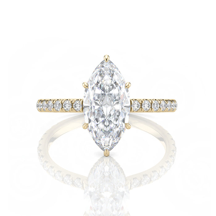 Inel de Logodnă – Moissanite Marquise Pave