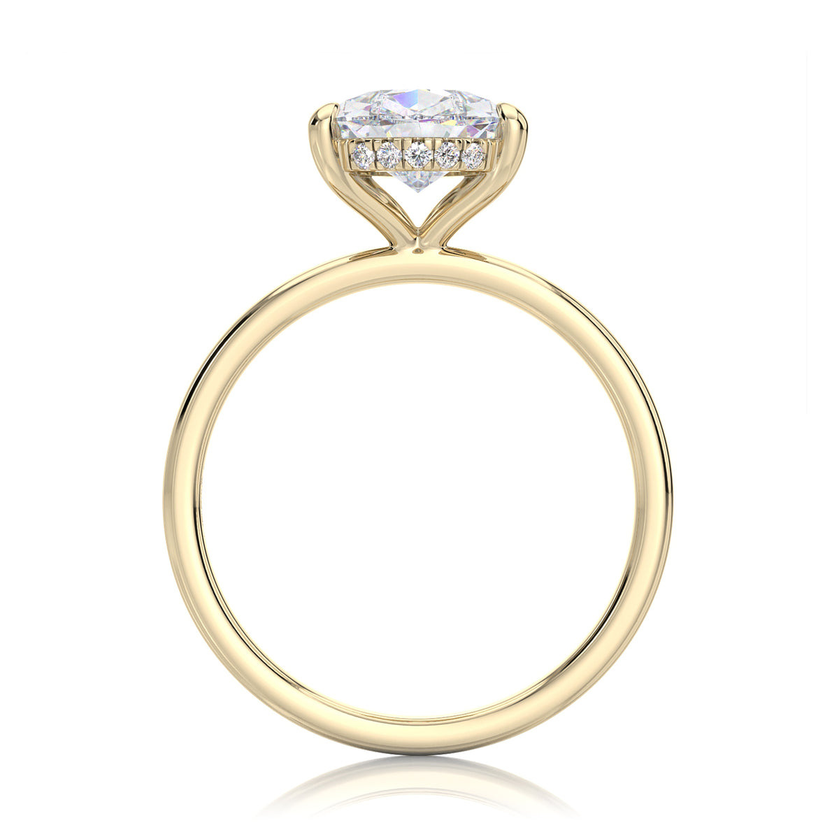 Inel de Logodnă – Moissanite Pear Hidden Halo