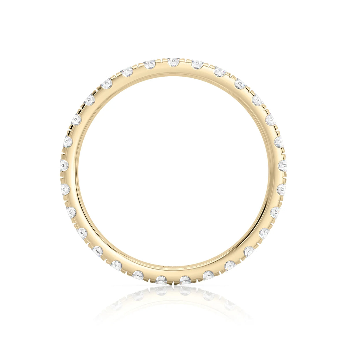 Inel Eternity Moissanite aur galben