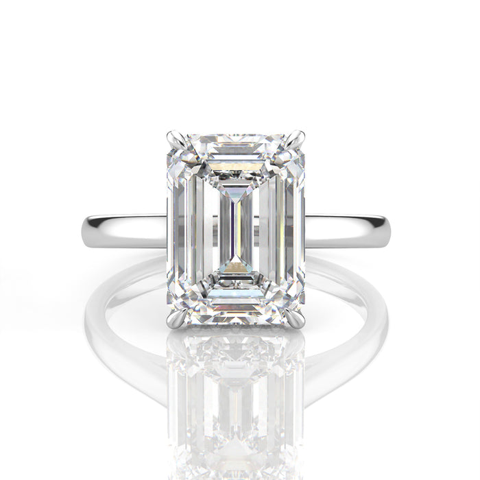 Inel de Logodnă – Diamant de Laborator Emerald Hidden Halo