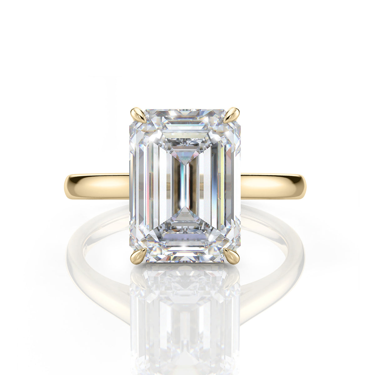 Inel de Logodnă – Moissanite Emerald Simplicity