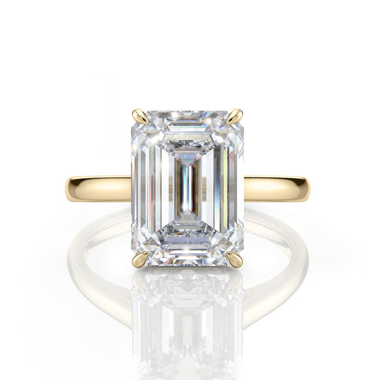 Inel de Logodnă – Moissanite Emerald Simplicity