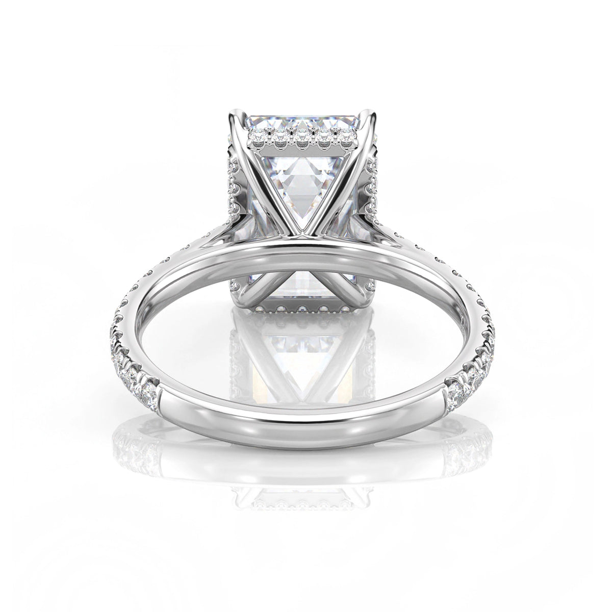 Inel de Logodnă – Diamant de Laborator Emerald Pave