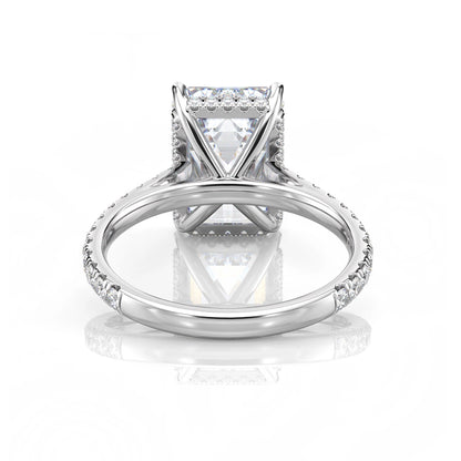 Inel de Logodnă – Diamant de Laborator Emerald Pave