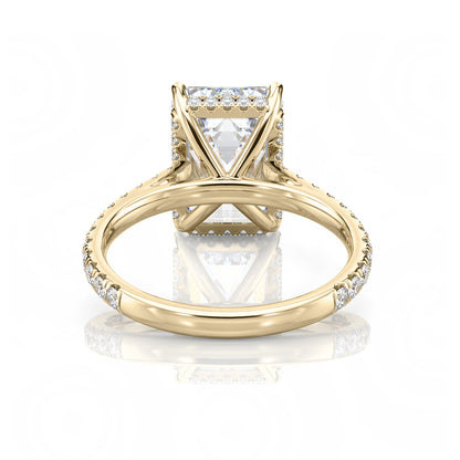 Inel de Logodnă – Moissanite Emerald Pave
