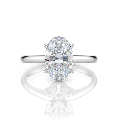 Inel de Logodnă – Diamant de Laborator Oval Hidden Halo