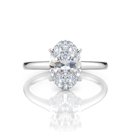 Inel de Logodnă – Diamant de Laborator Oval Hidden Halo