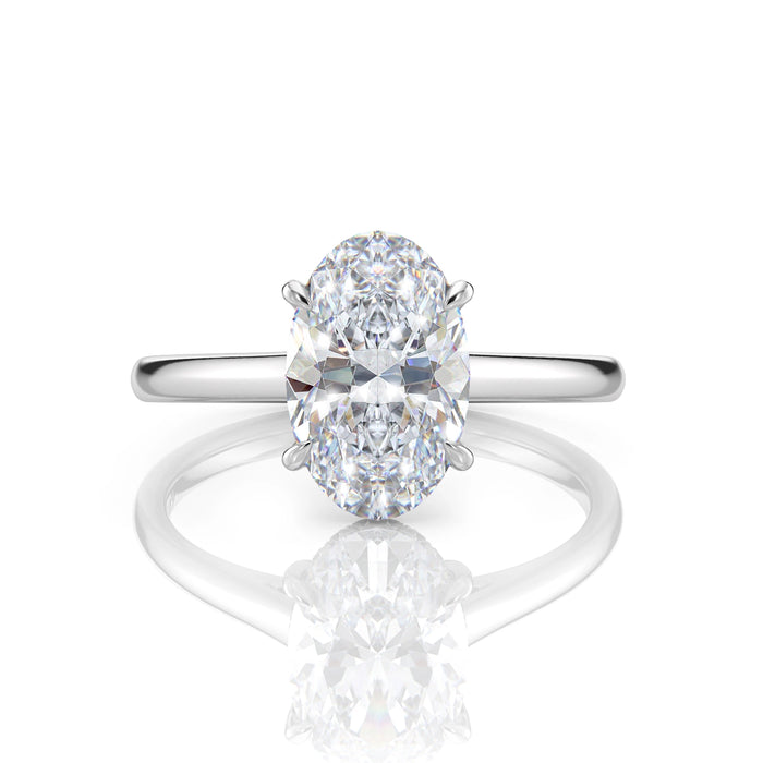 Inel de Logodnă – Diamant de Laborator Oval Hidden Halo