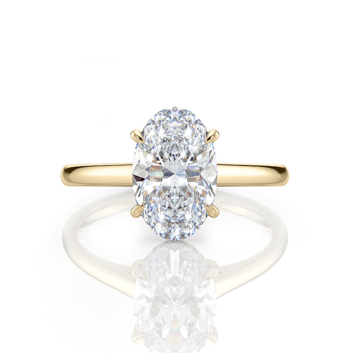 Inel de Logodnă – Moissanite Oval Hidden Halo