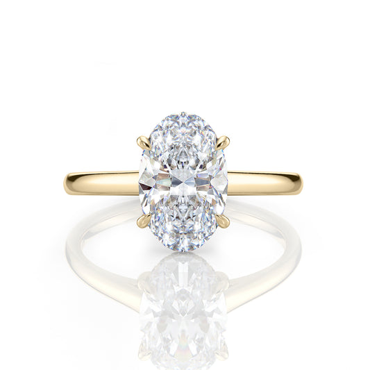 Inel de Logodnă – Moissanite Oval Hidden Halo