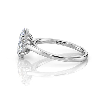 Inel de Logodnă – Diamant de Laborator Oval Hidden Halo