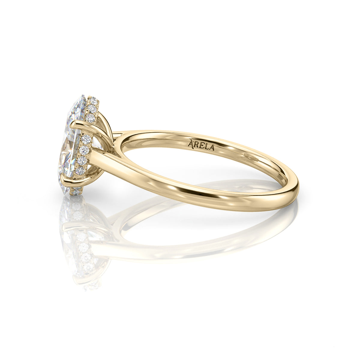 Inel de Logodnă – Moissanite Oval Hidden Halo