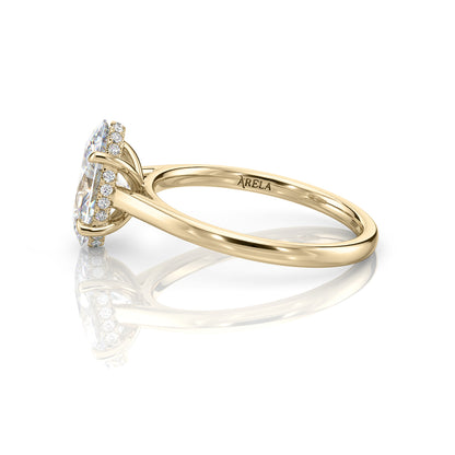Inel de Logodnă – Moissanite Oval Hidden Halo