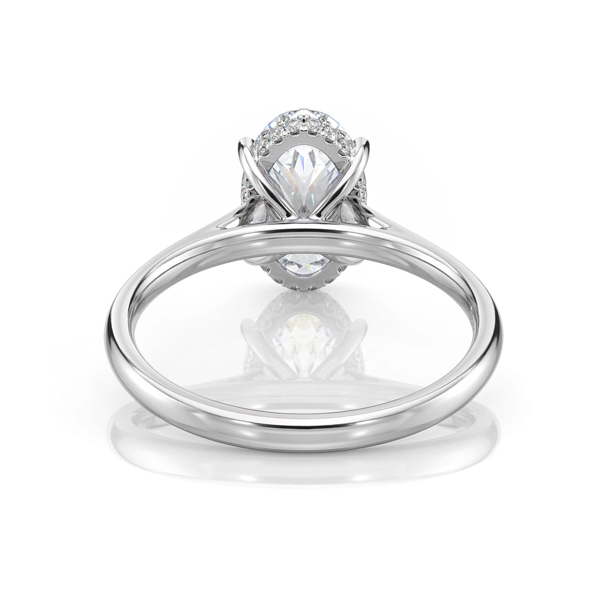 Inel de Logodnă – Diamant de Laborator Oval Hidden Halo