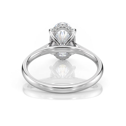 Inel de Logodnă – Diamant de Laborator Oval Hidden Halo