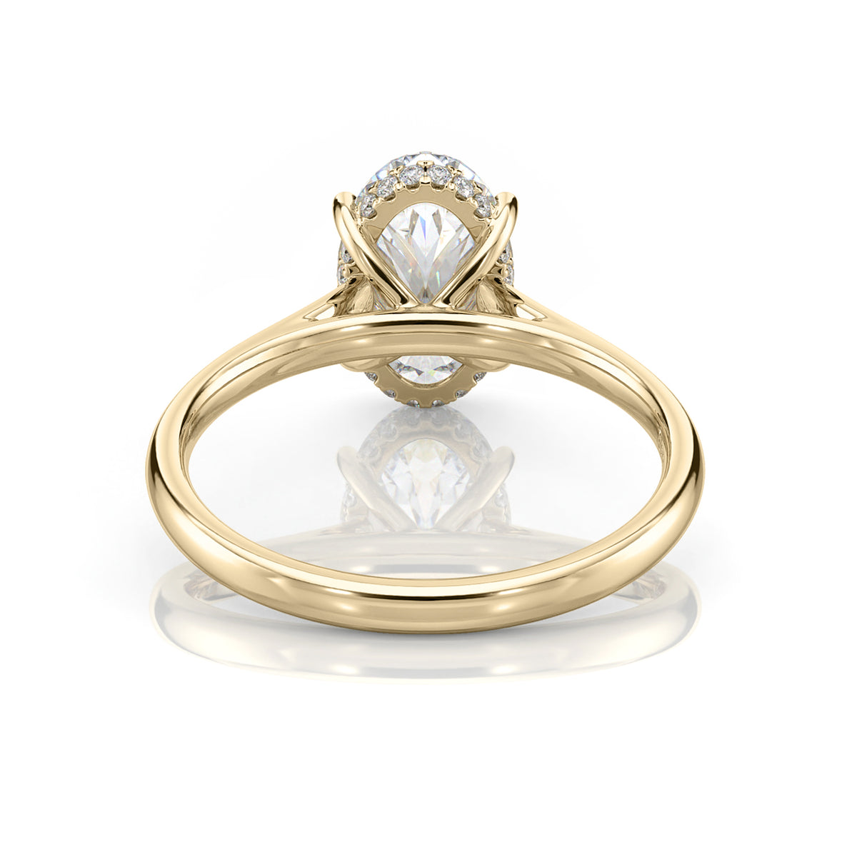 Inel de Logodnă – Moissanite Oval Hidden Halo