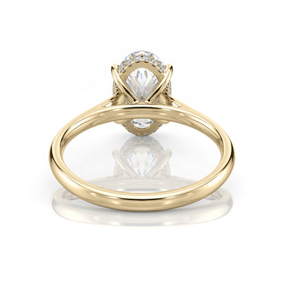Inel de Logodnă – Moissanite Oval Hidden Halo
