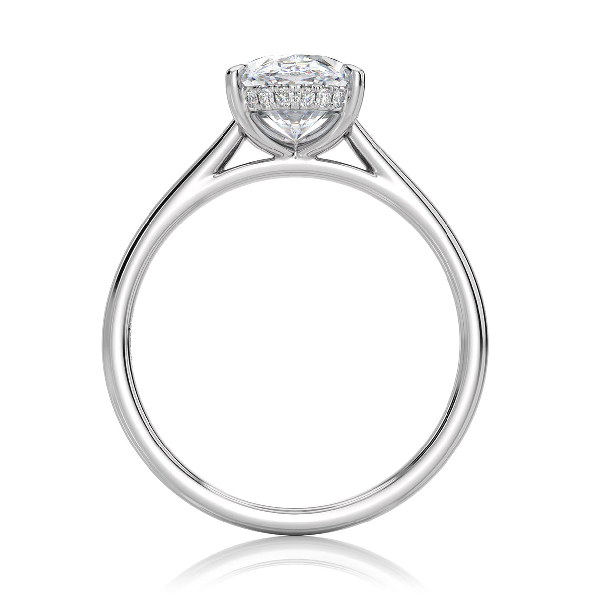 Inel de Logodnă – Diamant de Laborator Oval Hidden Halo