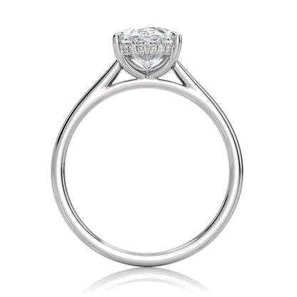 Inel de Logodnă – Diamant de Laborator Oval Hidden Halo