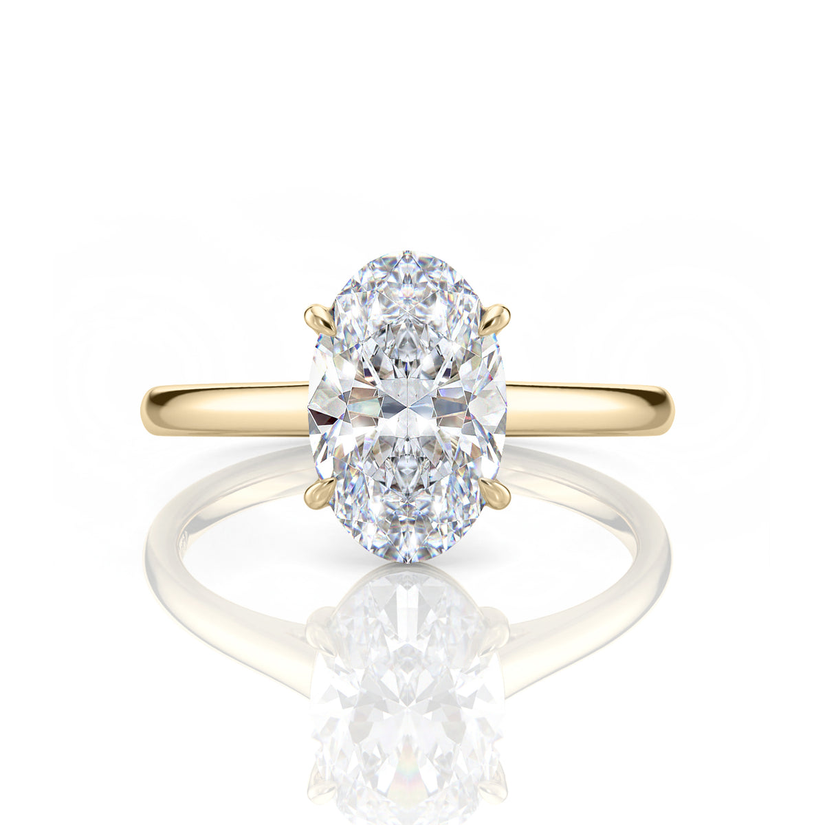 Inel de Logodnă – Moissanite Oval Simplicity