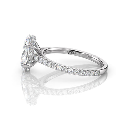 Inel de Logodnă – Diamant de Laborator Oval Pave