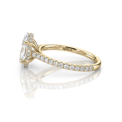Inel de Logodnă – Moissanite Oval Pave