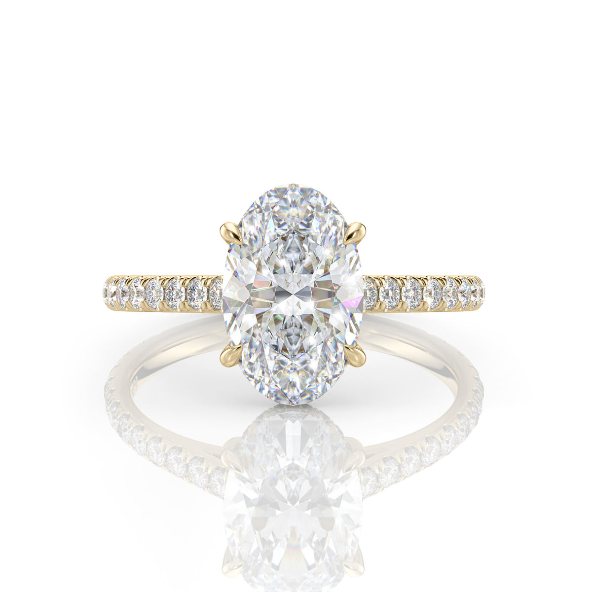 Inel de Logodnă – Moissanite Oval Pave