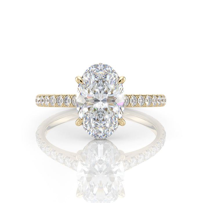 Inel de Logodnă – Moissanite Oval Pave