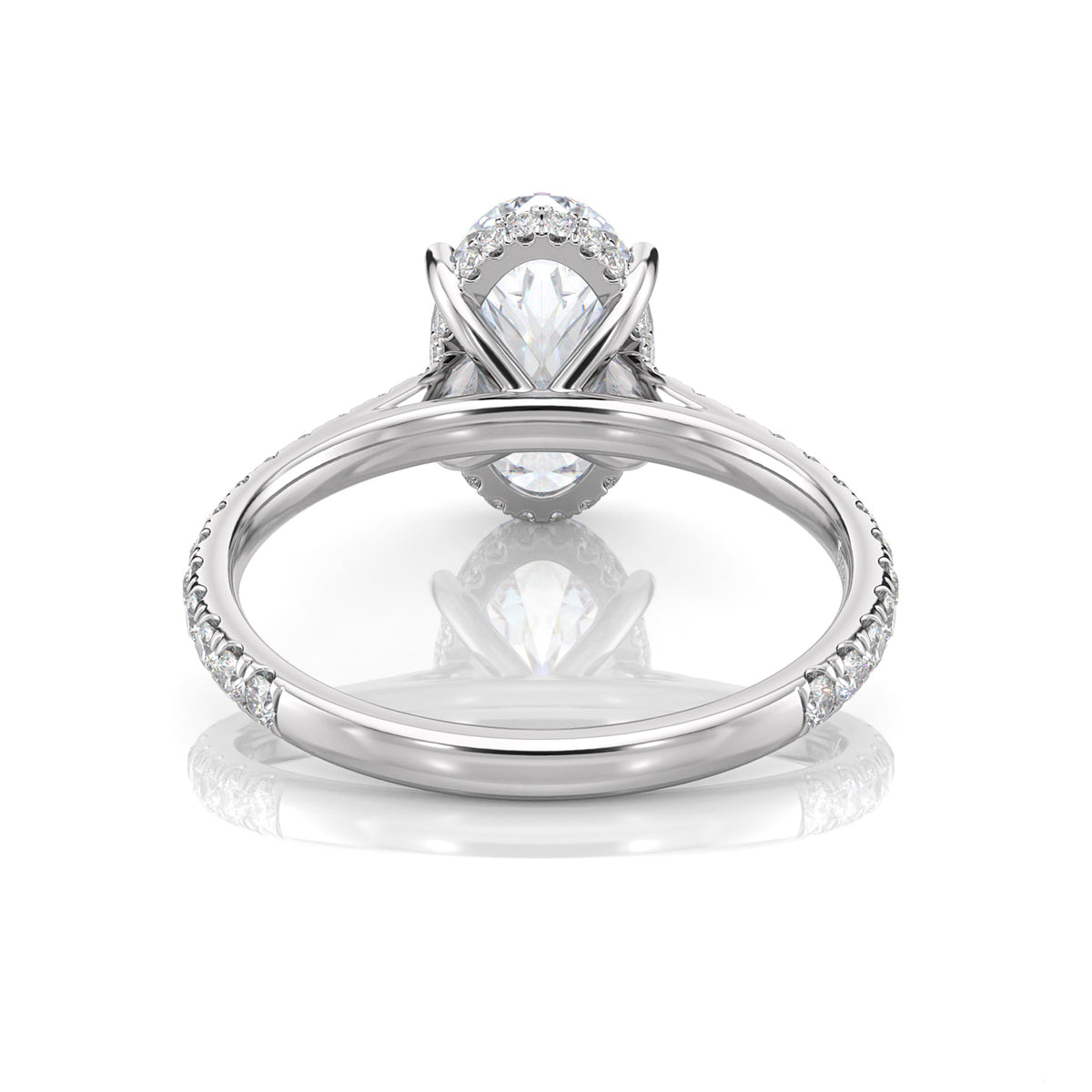 Inel de Logodnă – Diamant de Laborator Oval Pave