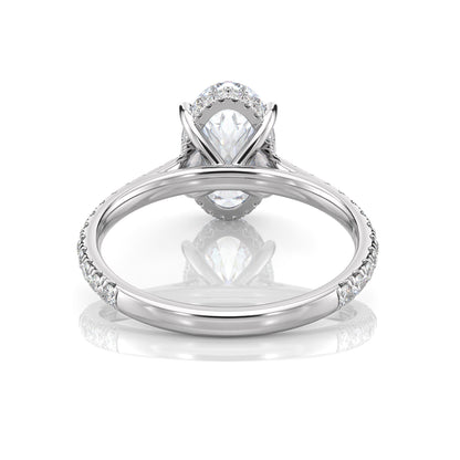 Inel de Logodnă – Diamant de Laborator Oval Pave