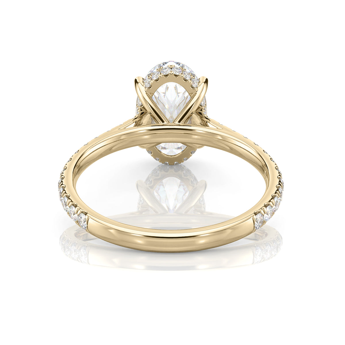 Inel de Logodnă – Moissanite Oval Pave