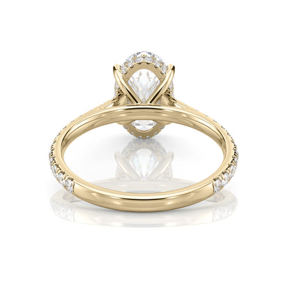 Inel de Logodnă – Moissanite Oval Pave
