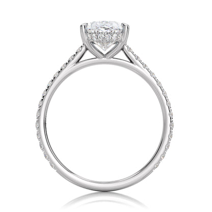 Inel de Logodnă – Diamant de Laborator Oval Pave