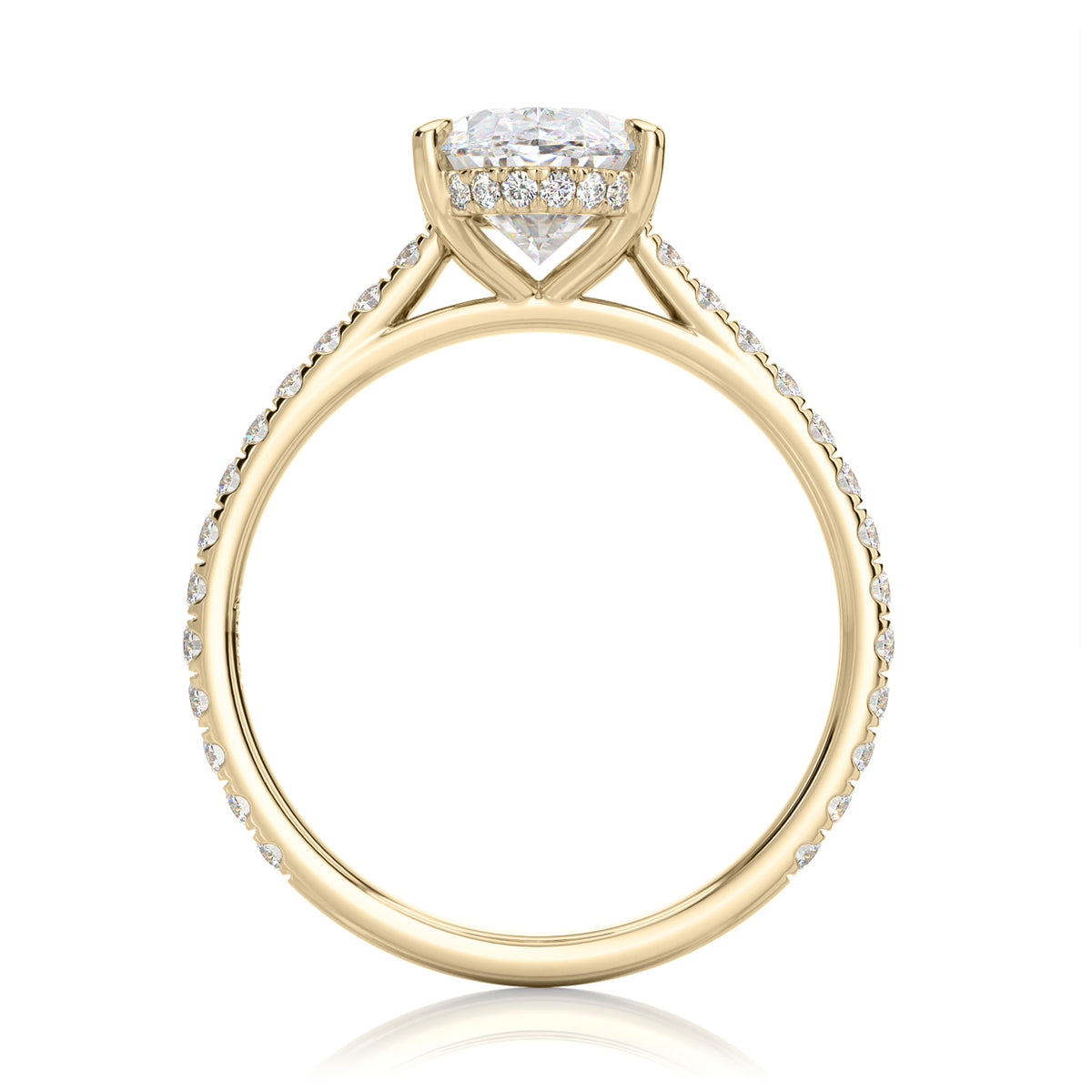 Inel de Logodnă – Moissanite Oval Pave