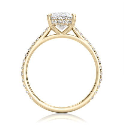 Inel de Logodnă – Moissanite Oval Pave