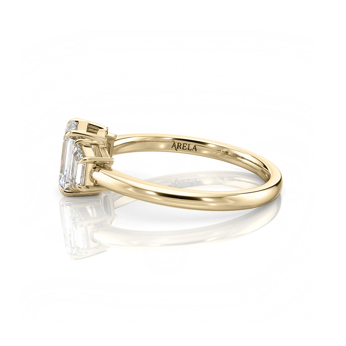 Inel de Logodnă – Moissanite Emerald Trilogy