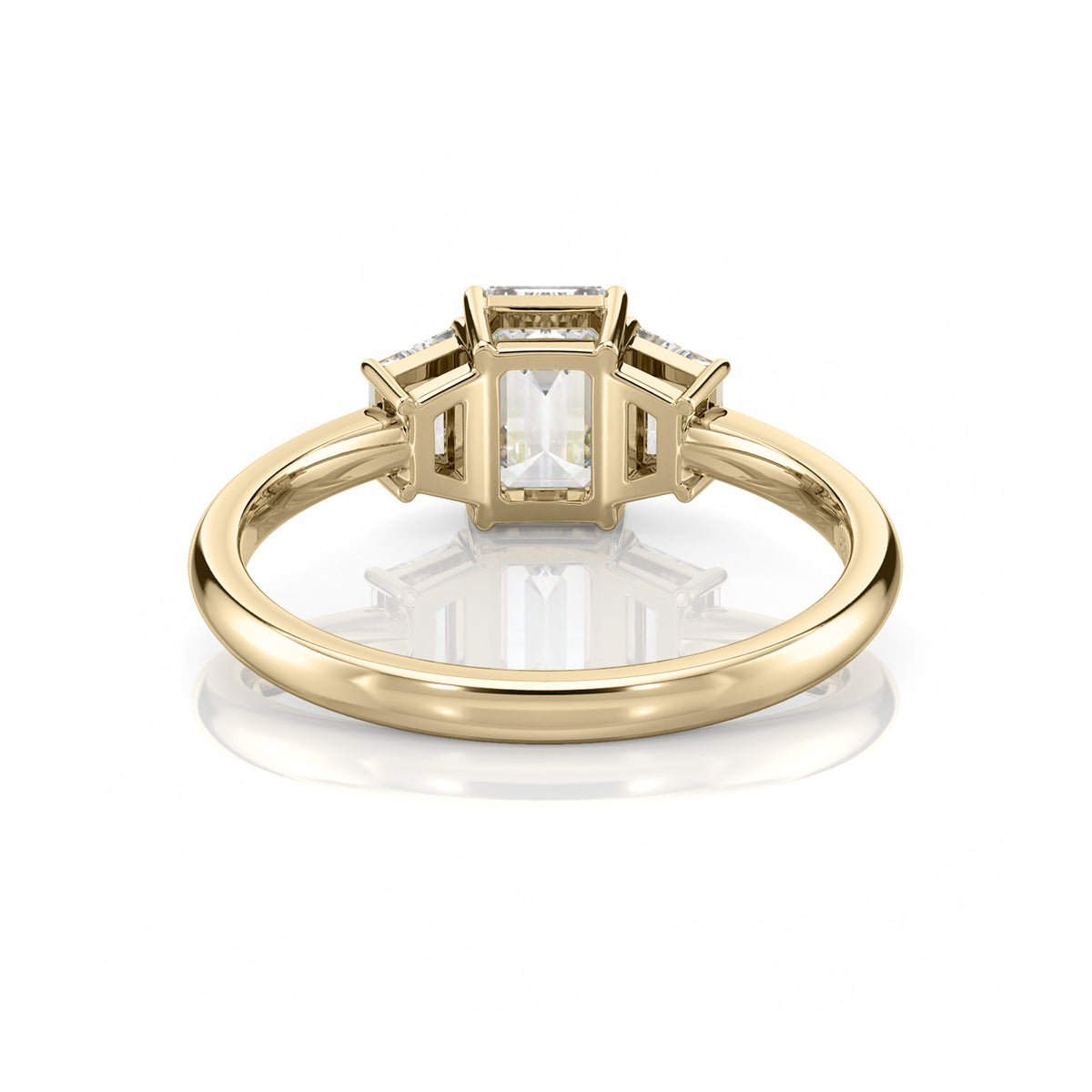 Inel de Logodnă – Moissanite Emerald Trilogy