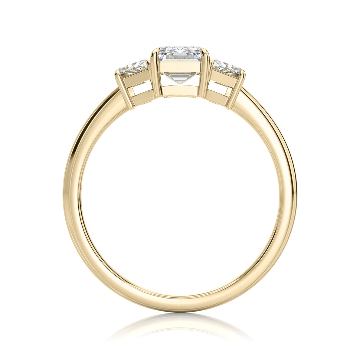 Inel de Logodnă – Moissanite Emerald Trilogy