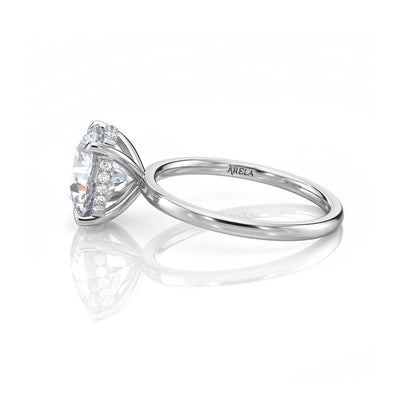 Inel de Logodnă – Diamant de Laborator Rotund Hidden Halo