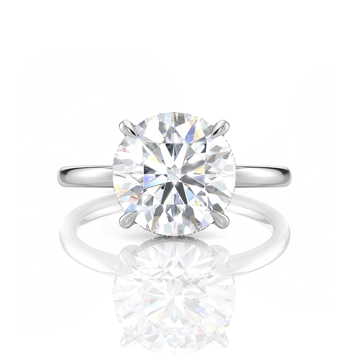 Inel de Logodnă – Diamant de Laborator Rotund Hidden Halo