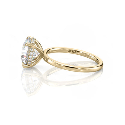 Inel de Logodnă – Moissanite Rotund Hidden Halo